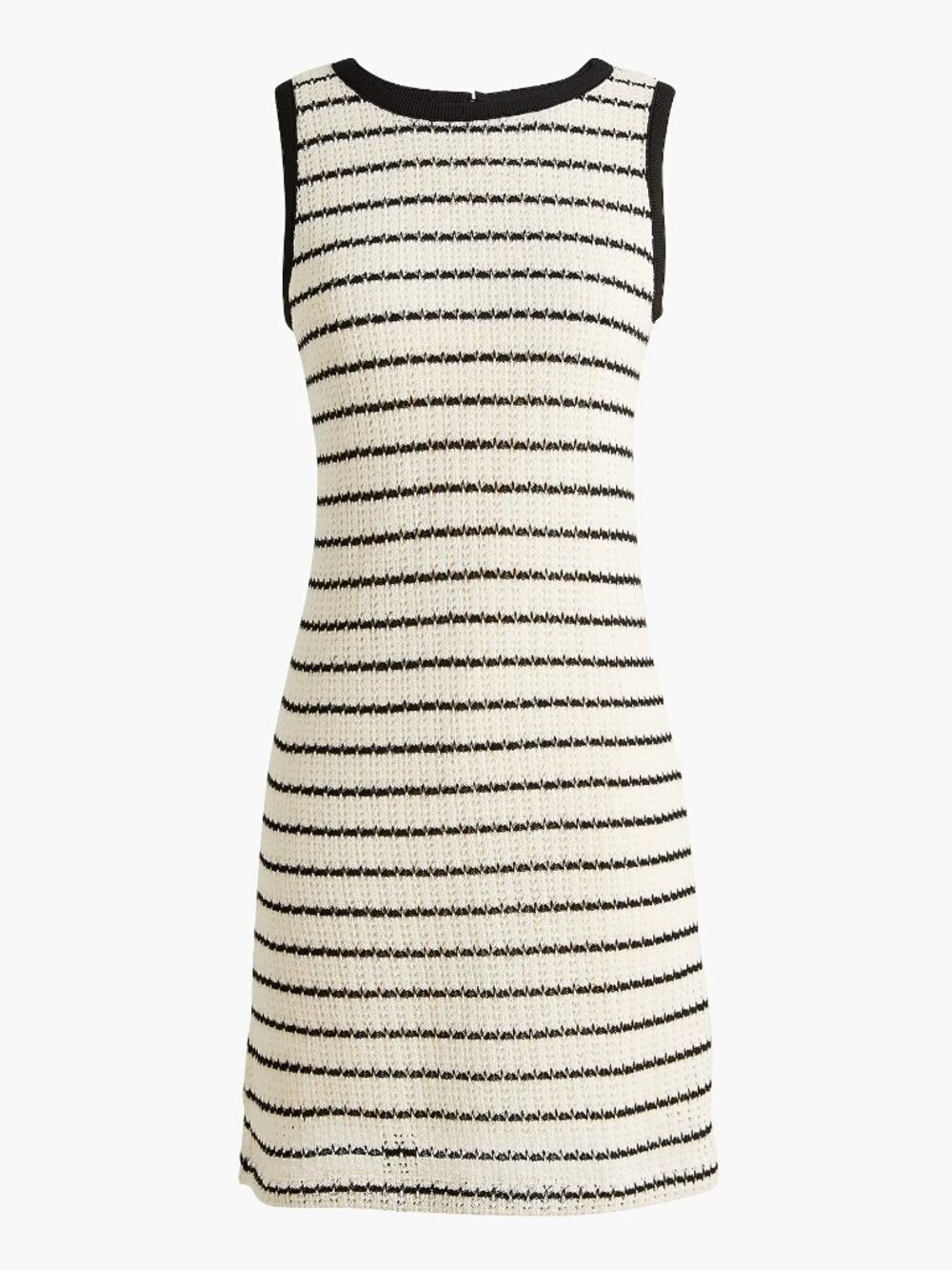 J. Crew Striped Crochet Mini Dress Office Career in Kf Black Ivory Stripe S